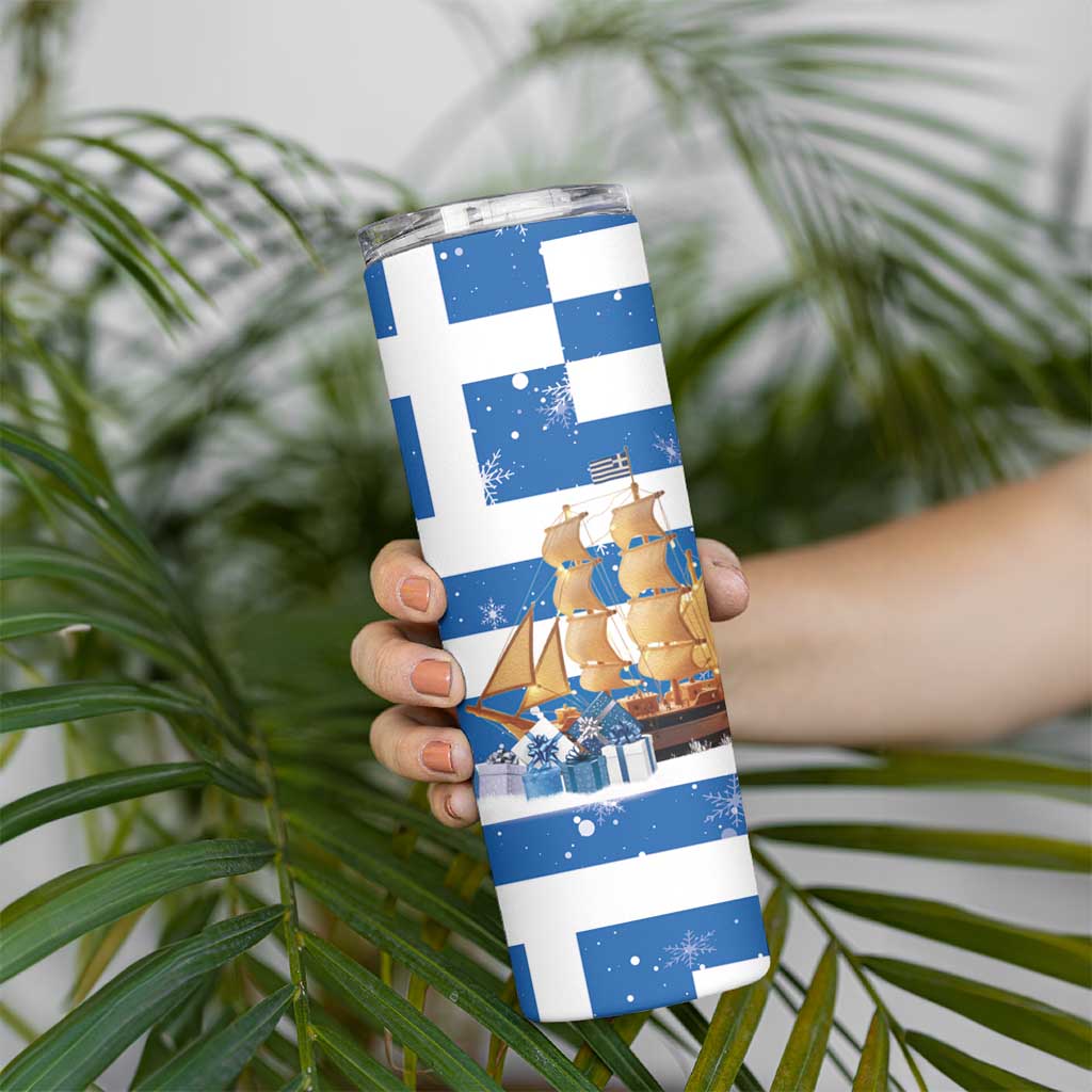 Greece Karavaki Christmas Skinny Tumbler Merry Chirstmas 2025 - Wonder Print Shop