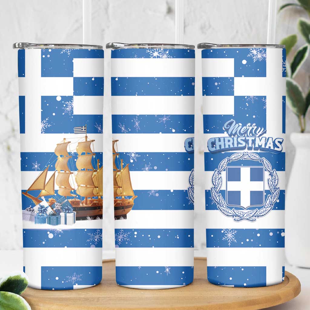 Greece Karavaki Christmas Skinny Tumbler Merry Chirstmas 2025 - Wonder Print Shop
