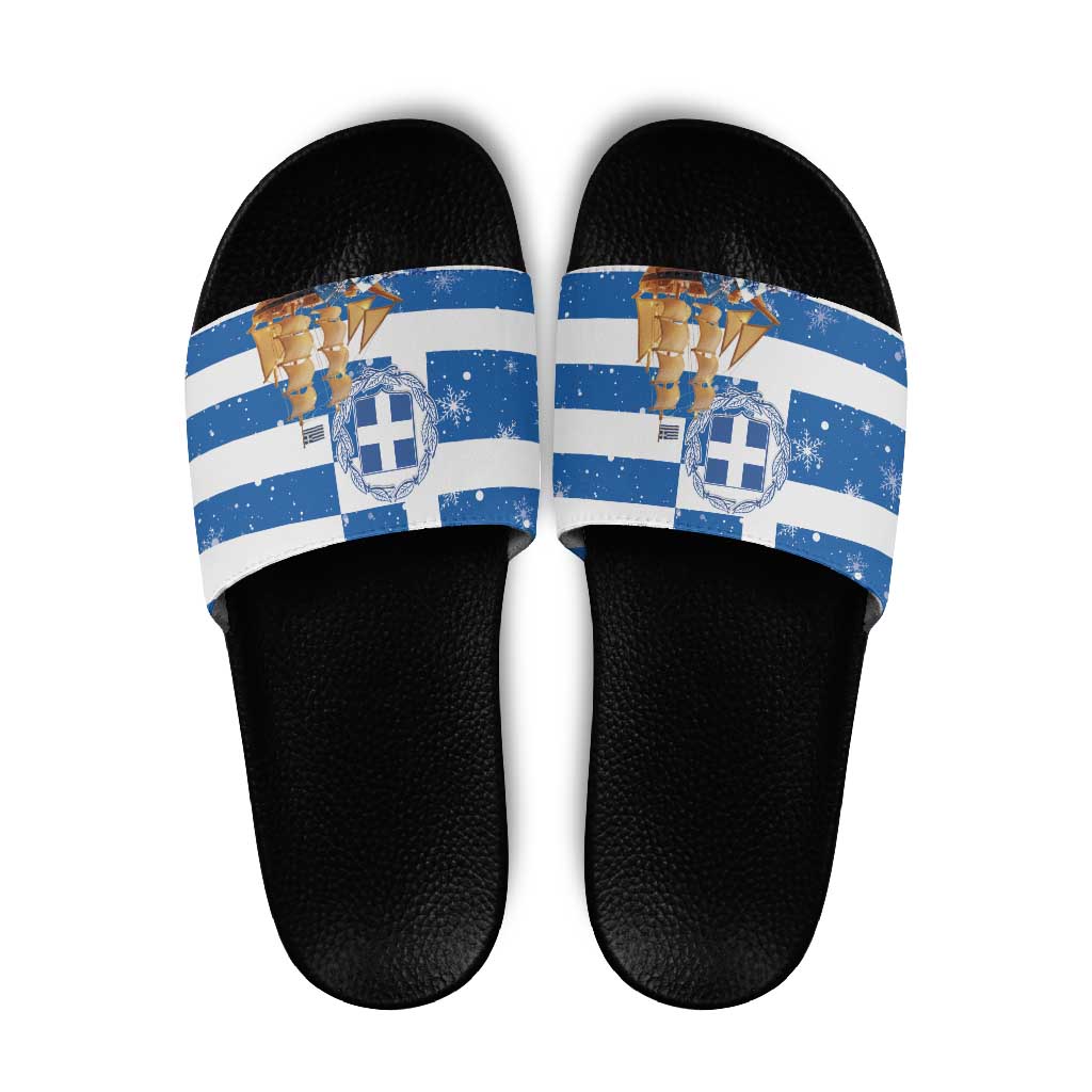 Greece Karavaki Christmas Slide Sandals Merry Chirstmas 2025 - Wonder Print Shop