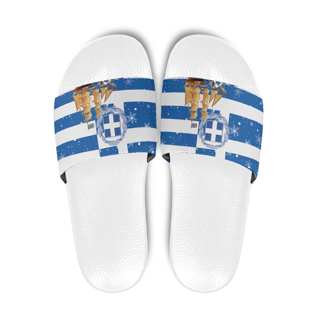 Greece Karavaki Christmas Slide Sandals Merry Chirstmas 2025 - Wonder Print Shop