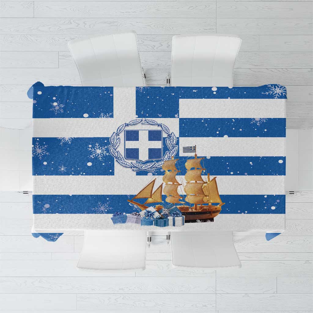 Greece Karavaki Christmas Tablecloth Merry Chirstmas 2025 - Wonder Print Shop