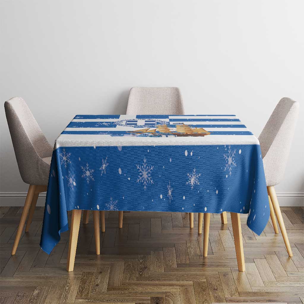 Greece Karavaki Christmas Tablecloth Merry Chirstmas 2025 - Wonder Print Shop