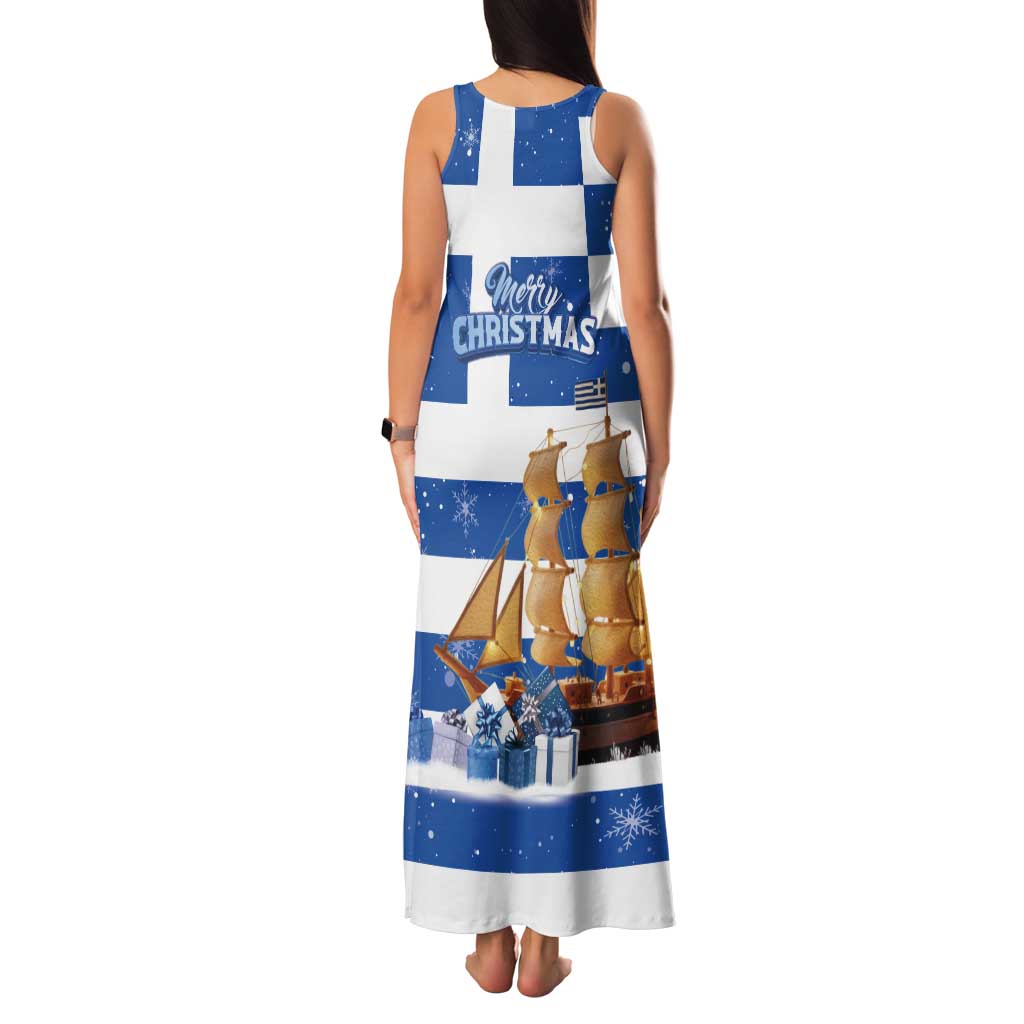 Greece Karavaki Christmas Tank Maxi Dress Merry Chirstmas 2025 - Wonder Print Shop