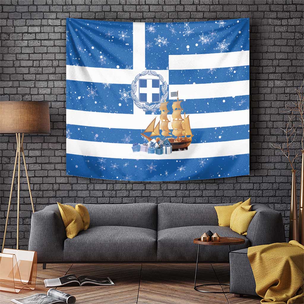 Greece Karavaki Christmas Tapestry Merry Chirstmas 2025 - Wonder Print Shop