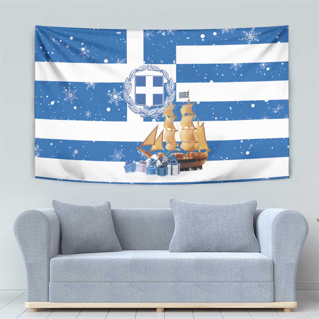 Greece Karavaki Christmas Tapestry Merry Chirstmas 2025 - Wonder Print Shop
