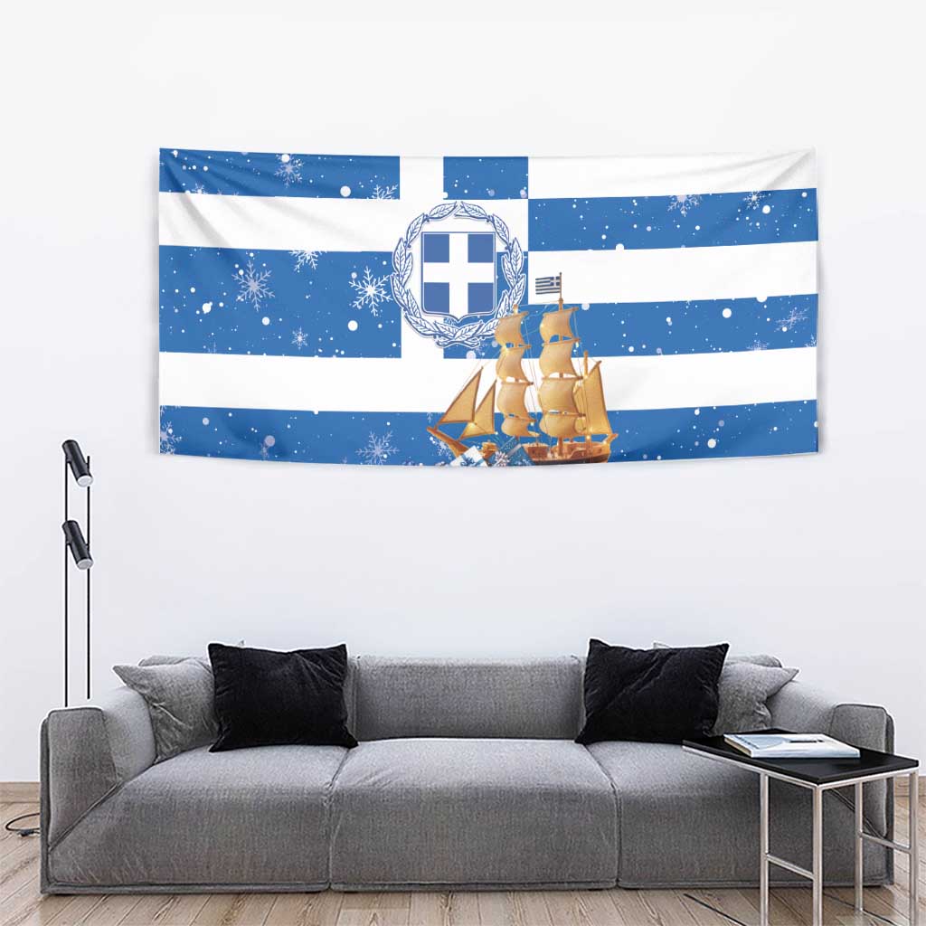 Greece Karavaki Christmas Tapestry Merry Chirstmas 2025 - Wonder Print Shop