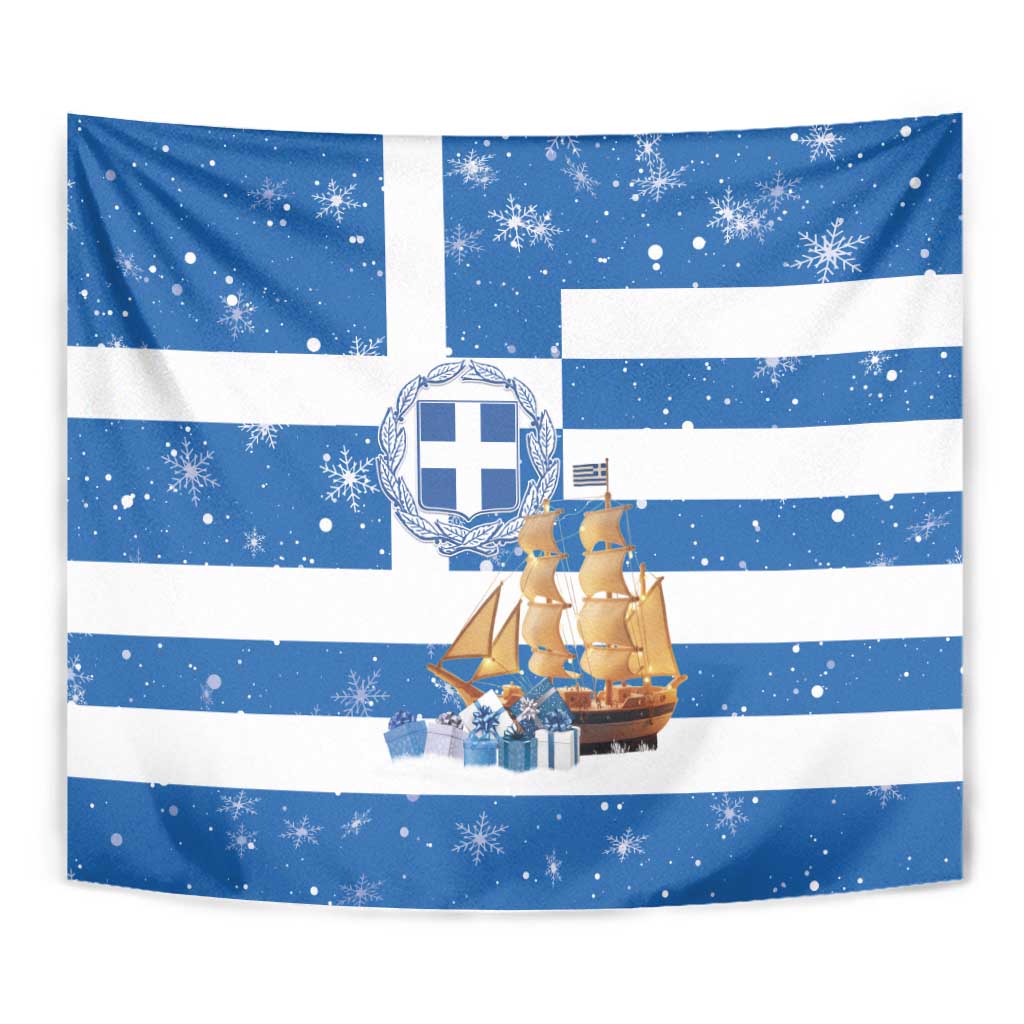 Greece Karavaki Christmas Tapestry Merry Chirstmas 2025 - Wonder Print Shop