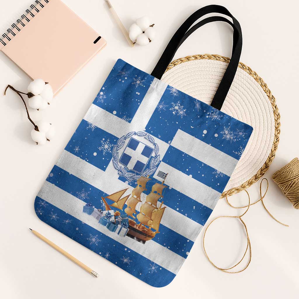 Greece Karavaki Christmas Tote Bag Merry Chirstmas 2025 - Wonder Print Shop