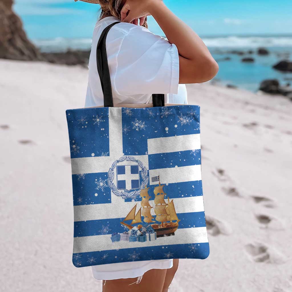 Greece Karavaki Christmas Tote Bag Merry Chirstmas 2025 - Wonder Print Shop