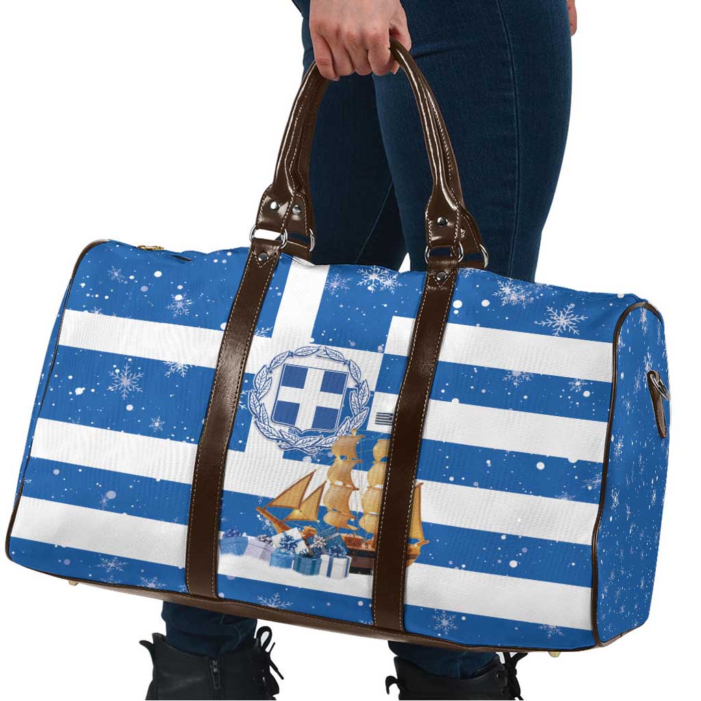 Greece Karavaki Christmas Travel Bag Merry Chirstmas 2025 - Wonder Print Shop