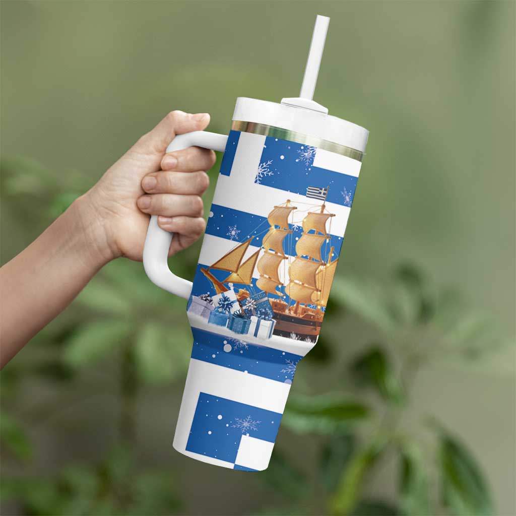 Greece Karavaki Christmas Tumbler With Handle Merry Chirstmas 2025 - Wonder Print Shop