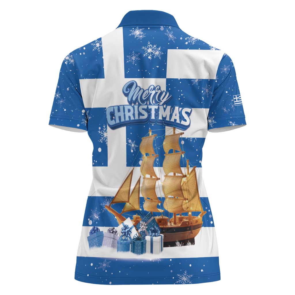 Greece Karavaki Christmas Women Polo Shirt Merry Chirstmas 2025 - Wonder Print Shop