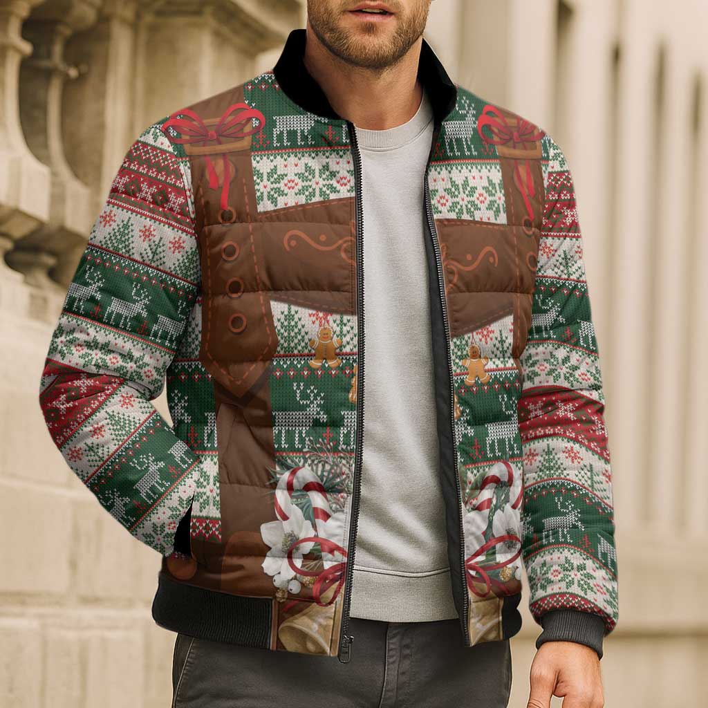 Germany Bavarian Christmas Bomber Puffer Jacket German Heritage Costume - Wonder Print Shop