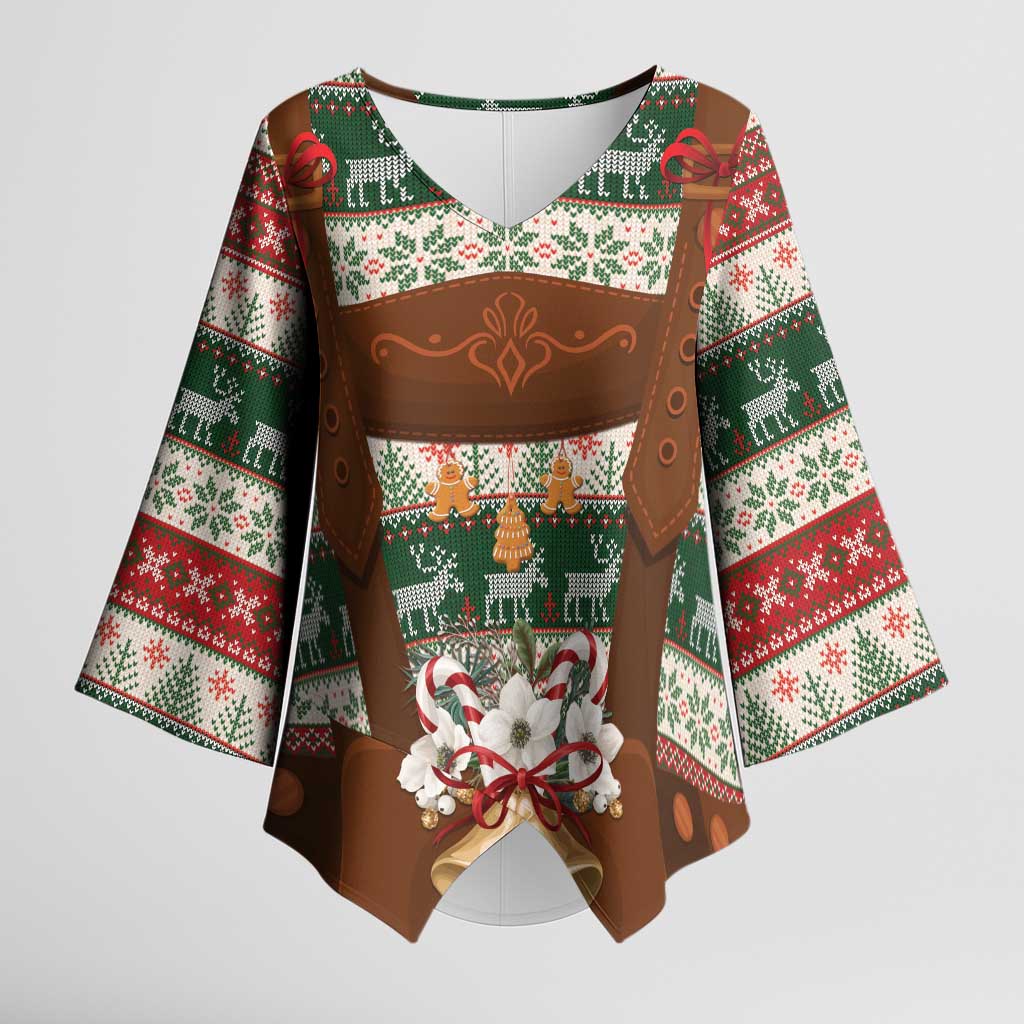 Germany Bavarian Christmas Kimono Sleeve Blouse German Heritage Costume - Wonder Print Shop