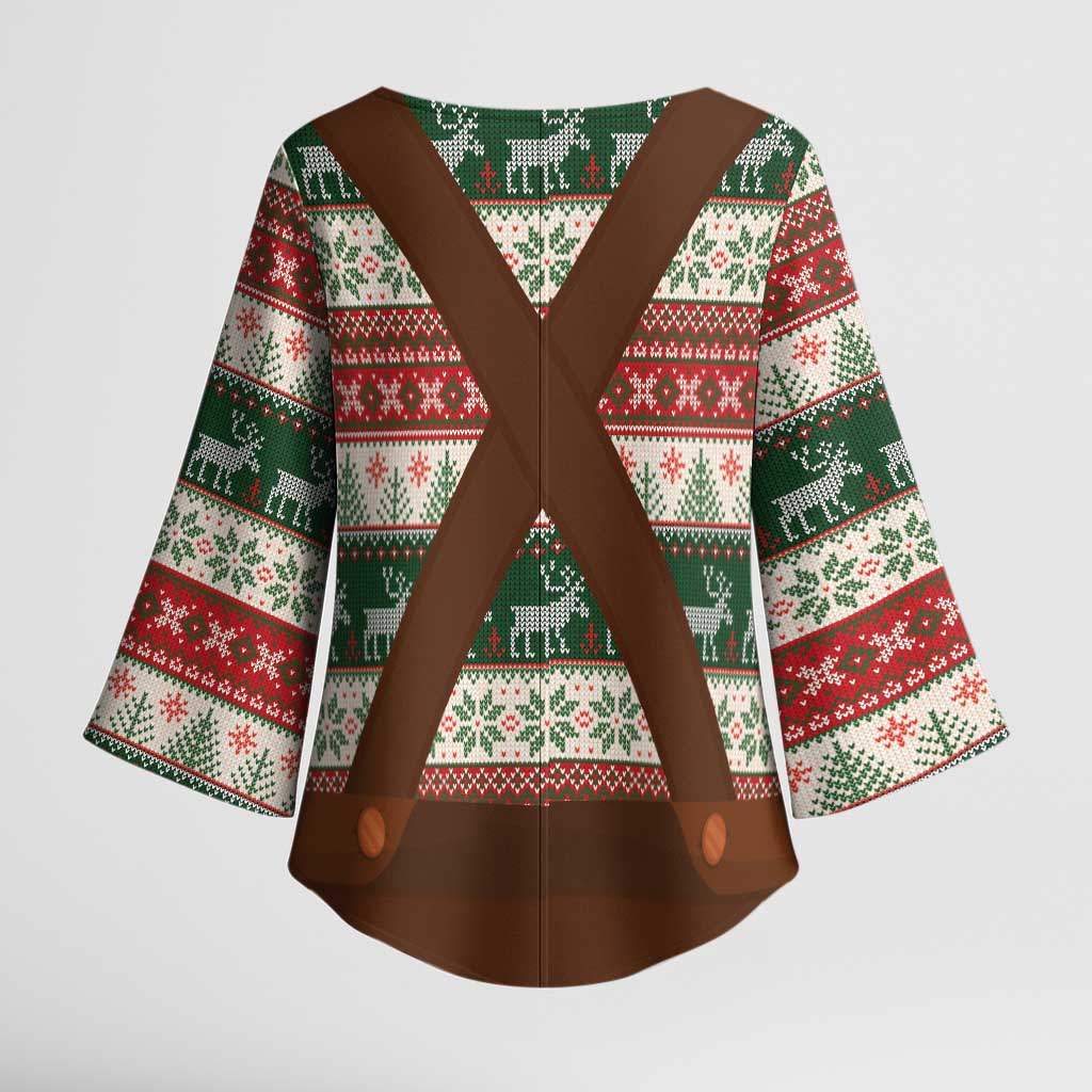 Germany Bavarian Christmas Kimono Sleeve Blouse German Heritage Costume - Wonder Print Shop
