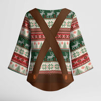 Germany Bavarian Christmas Kimono Sleeve Blouse German Heritage Costume - Wonder Print Shop