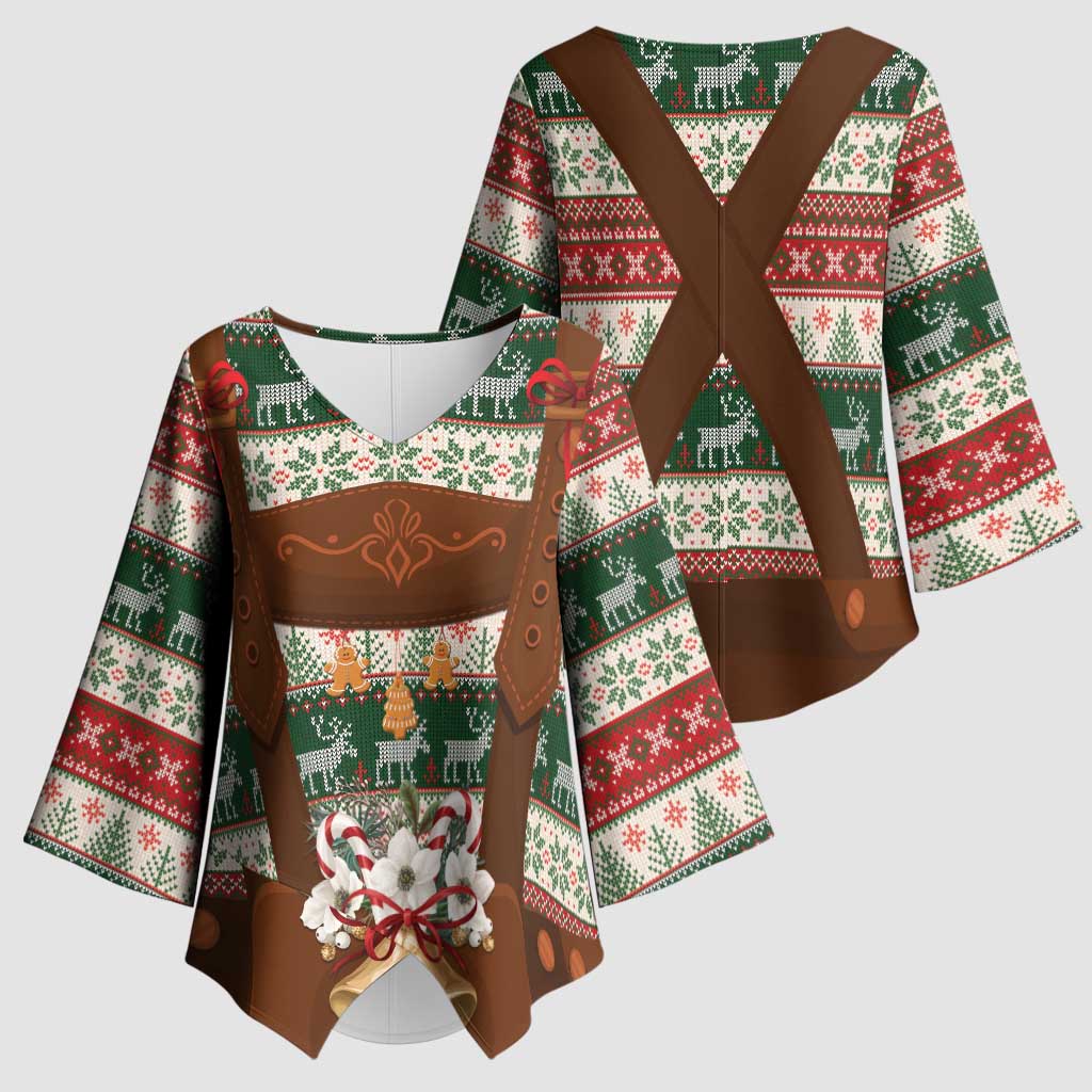 Germany Bavarian Christmas Kimono Sleeve Blouse German Heritage Costume - Wonder Print Shop