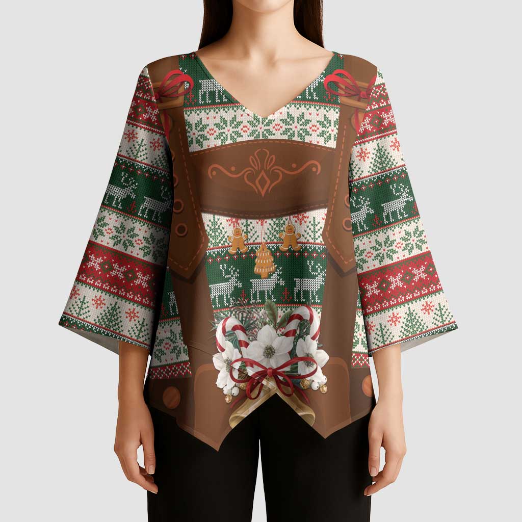 Germany Bavarian Christmas Kimono Sleeve Blouse German Heritage Costume - Wonder Print Shop