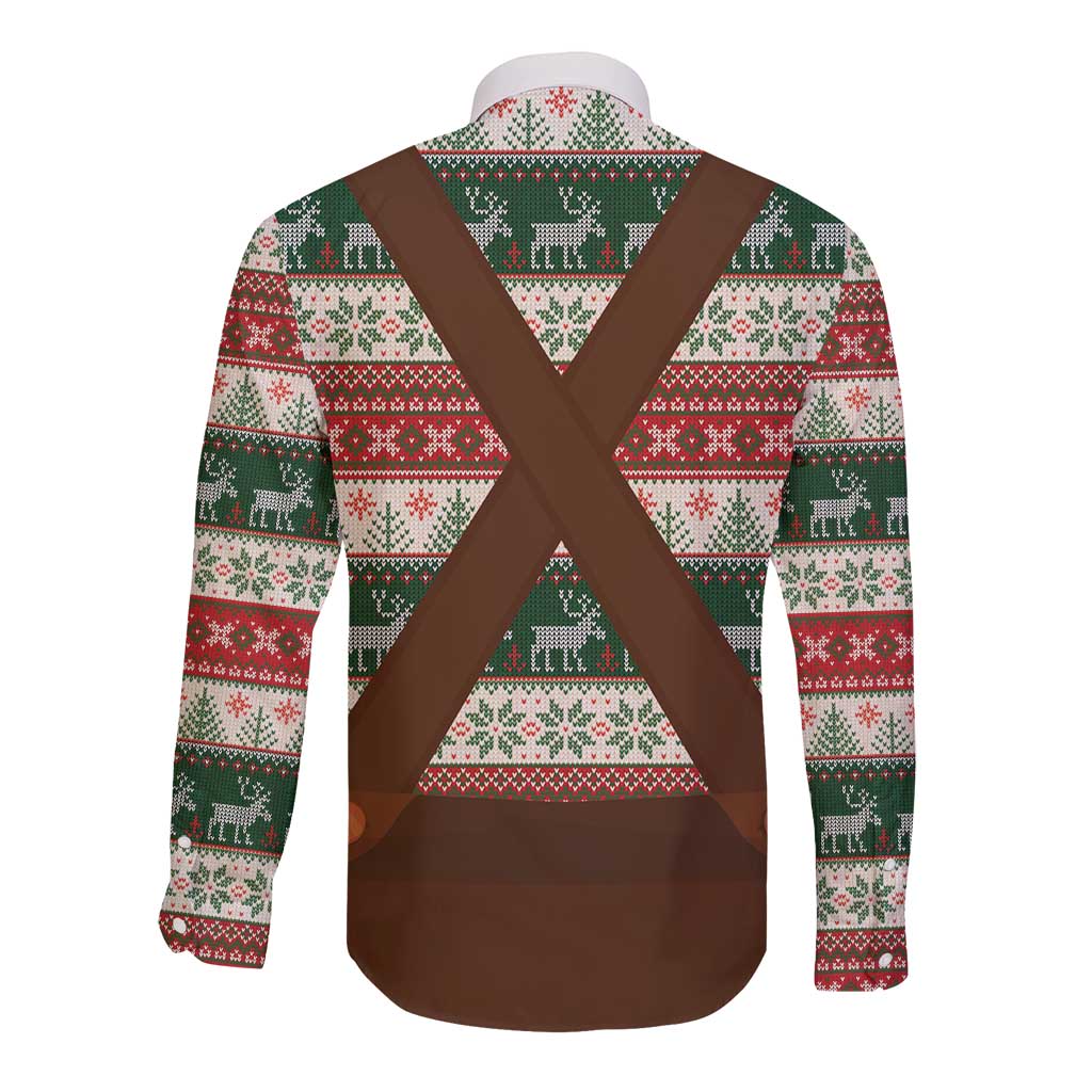 Germany Bavarian Christmas Long Sleeve Button Shirt German Heritage Costume - Wonder Print Shop