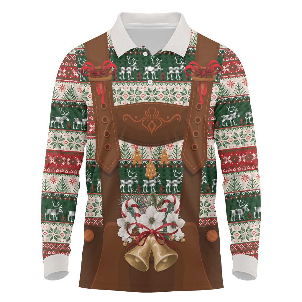 Germany Bavarian Christmas Long Sleeve Polo Shirt German Heritage Costume - Wonder Print Shop