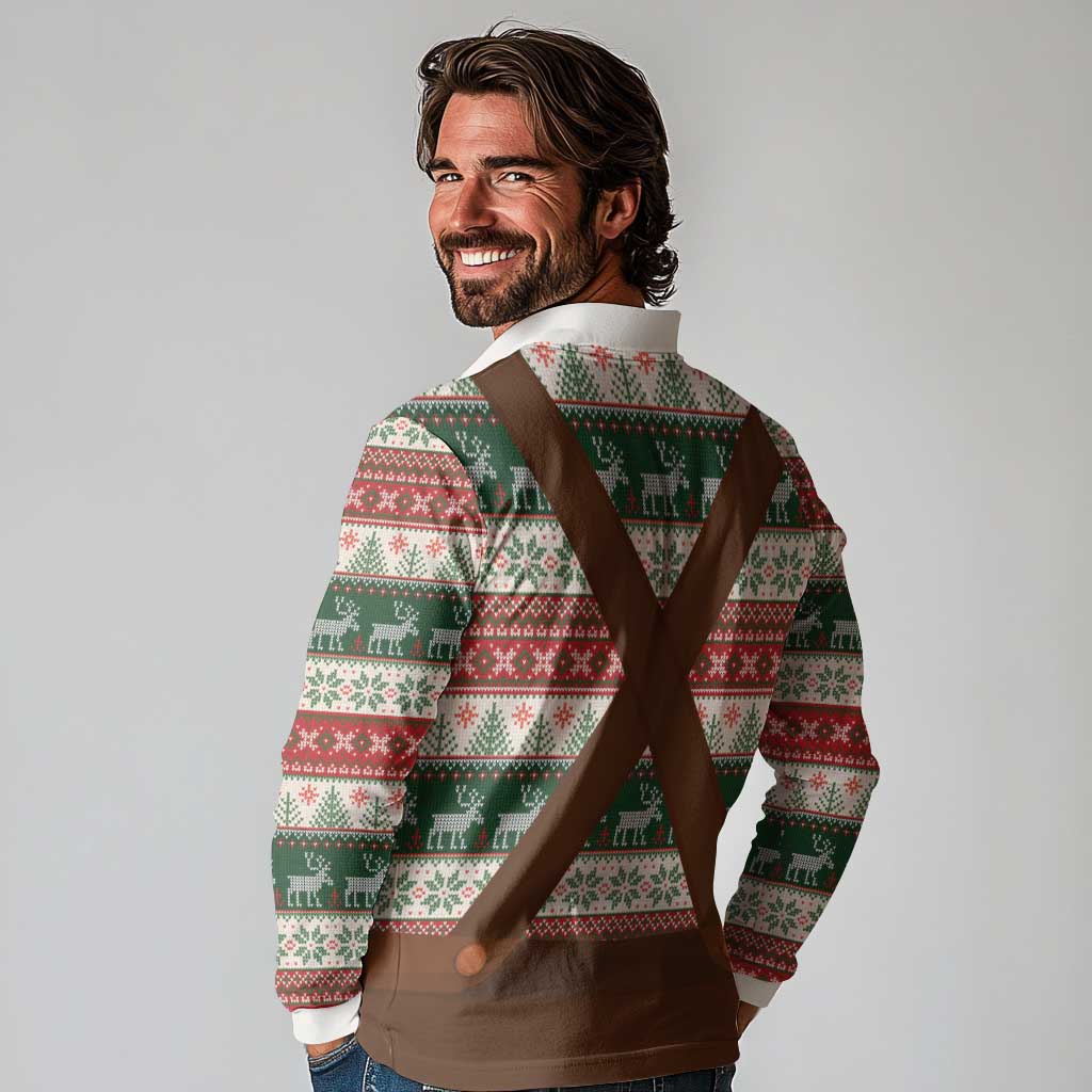 Germany Bavarian Christmas Long Sleeve Polo Shirt German Heritage Costume - Wonder Print Shop
