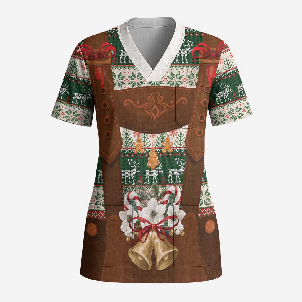 Germany Bavarian Christmas Scrub Top German Heritage Costume - Wonder Print Shop