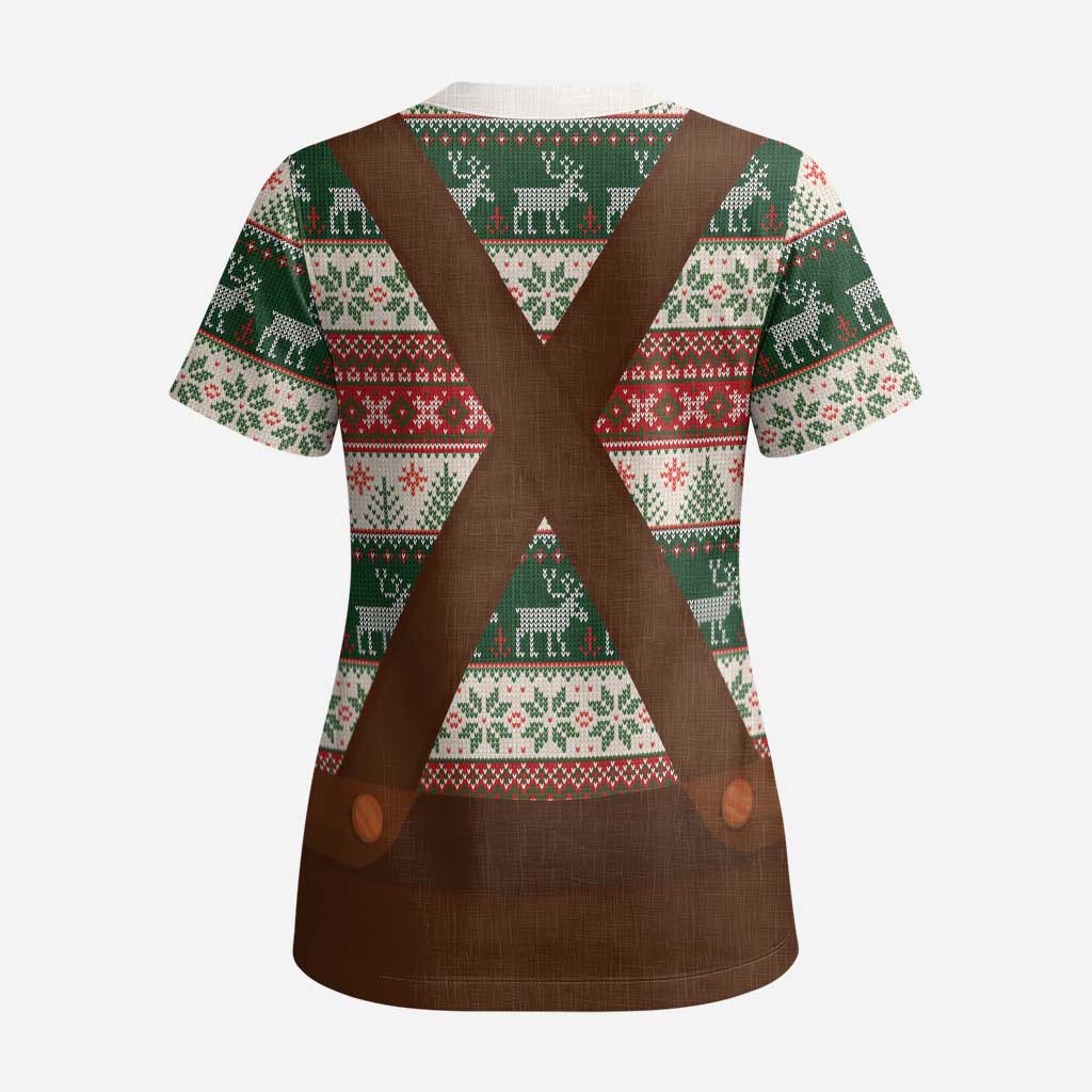 Germany Bavarian Christmas Scrub Top German Heritage Costume - Wonder Print Shop