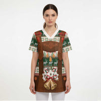 Germany Bavarian Christmas Scrub Top German Heritage Costume - Wonder Print Shop