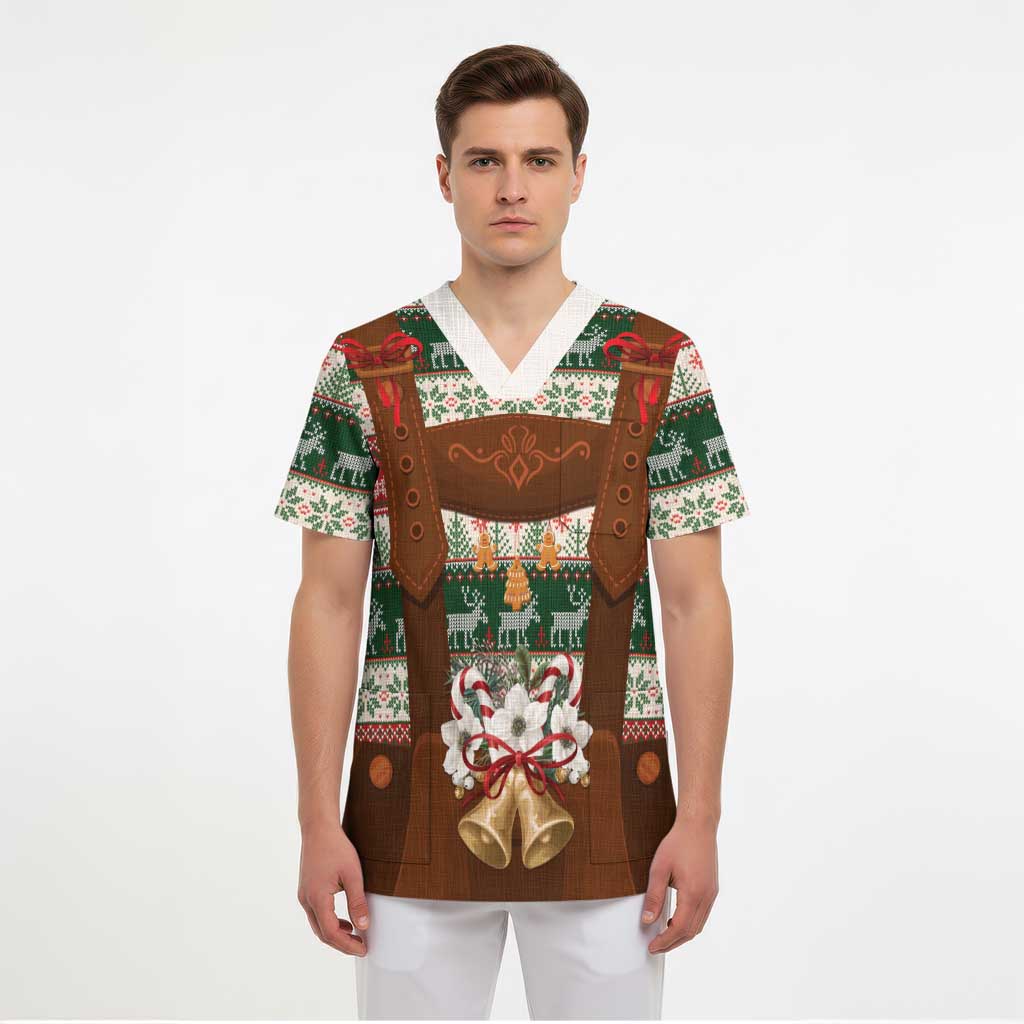 Germany Bavarian Christmas Scrub Top German Heritage Costume - Wonder Print Shop
