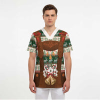 Germany Bavarian Christmas Scrub Top German Heritage Costume - Wonder Print Shop