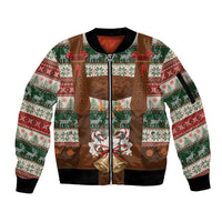 Germany Bavarian Christmas Sleeve Zip Bomber Jacket German Heritage Costume - Wonder Print Shop