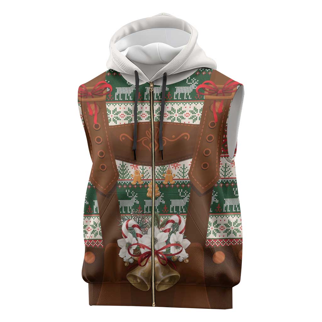 Germany Bavarian Christmas Sleeveless Zip Hoodie German Heritage Costume - Wonder Print Shop