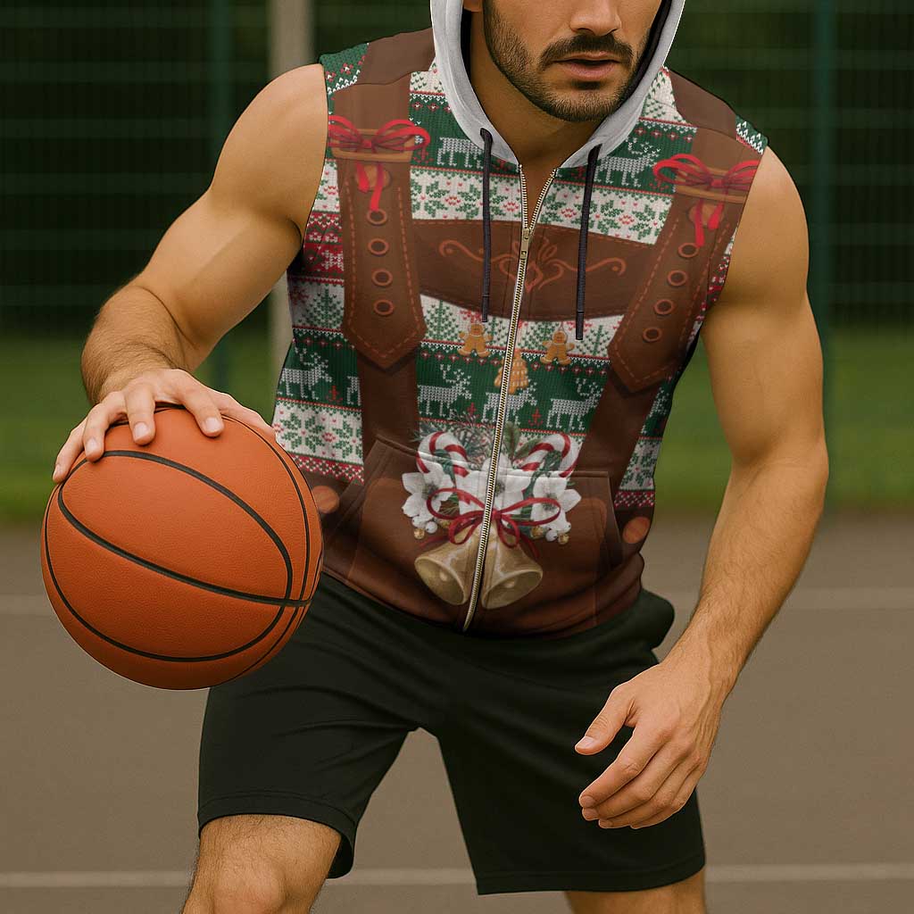 Germany Bavarian Christmas Sleeveless Zip Hoodie German Heritage Costume - Wonder Print Shop
