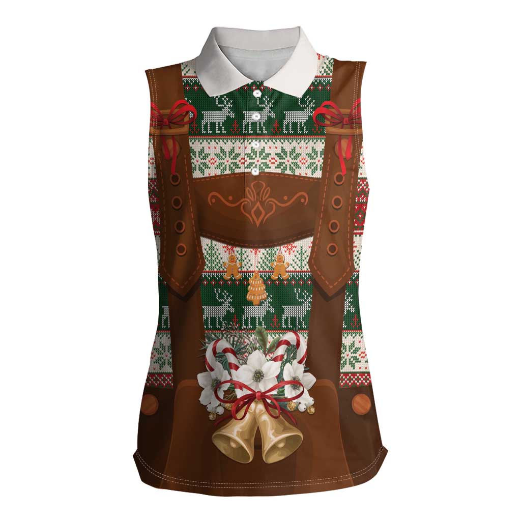 Germany Bavarian Christmas Women Sleeveless Polo Shirt German Heritage Costume - Wonder Print Shop