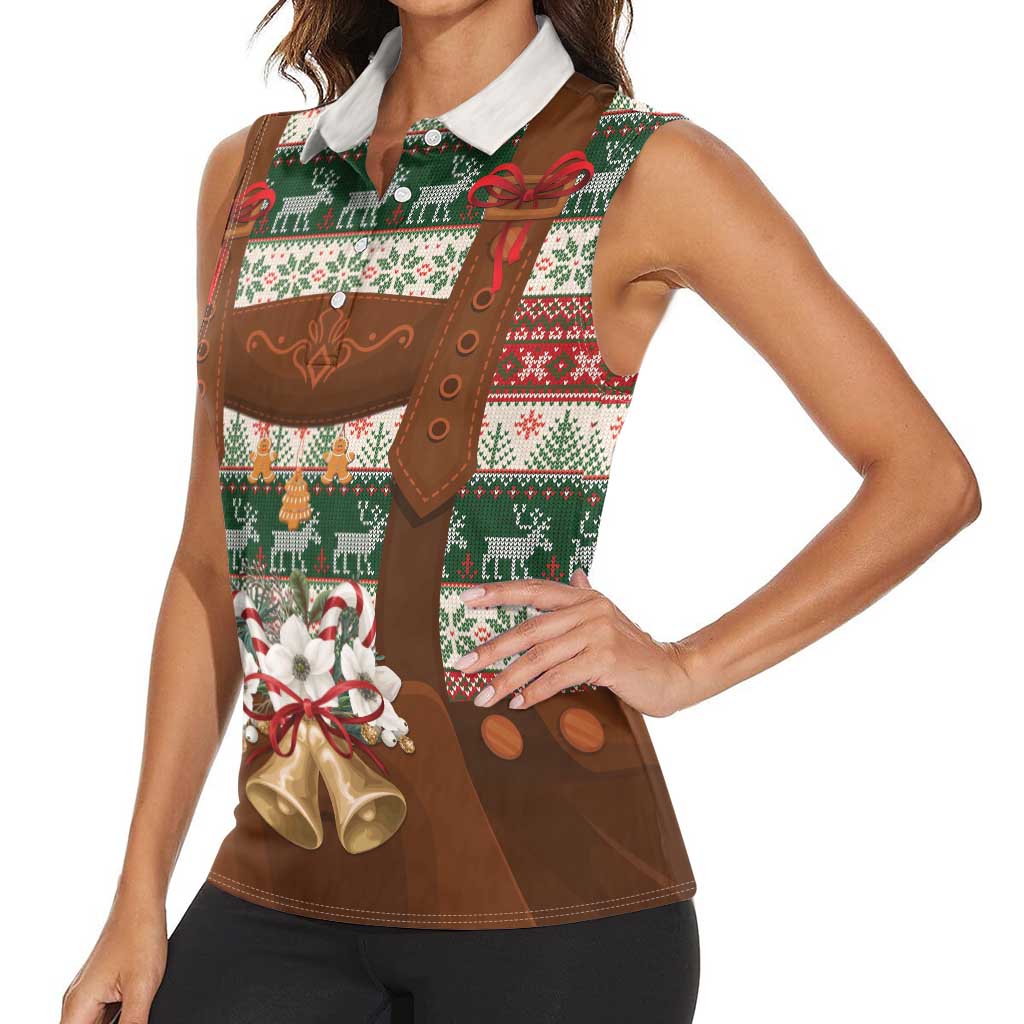 Germany Bavarian Christmas Women Sleeveless Polo Shirt German Heritage Costume - Wonder Print Shop