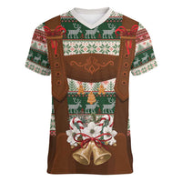 Germany Bavarian Christmas Women V-Neck T-Shirt German Heritage Costume - Wonder Print Shop