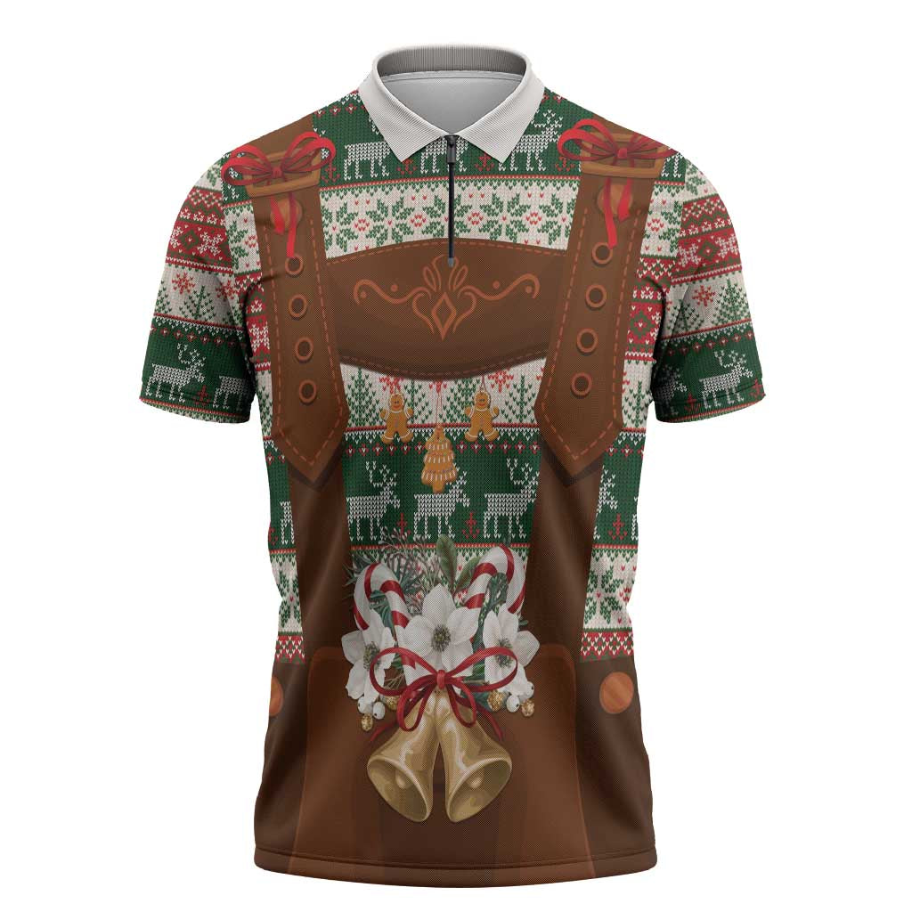 Germany Bavarian Christmas Zipper Polo Shirt German Heritage Costume - Wonder Print Shop