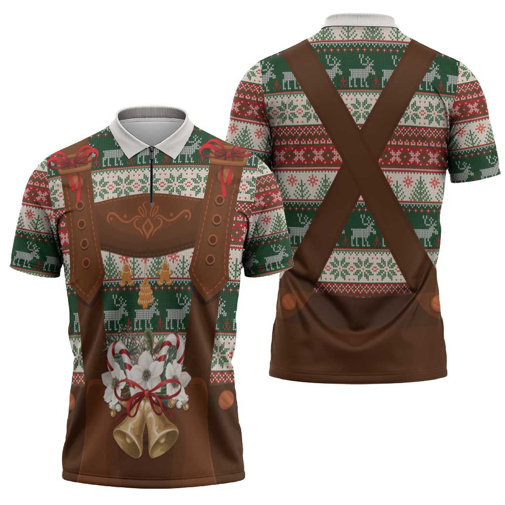 Germany Bavarian Christmas Zipper Polo Shirt German Heritage Costume - Wonder Print Shop
