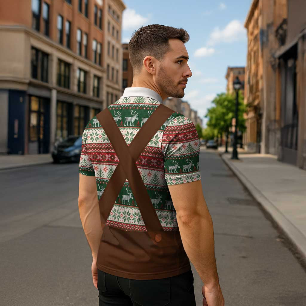 Germany Bavarian Christmas Zipper Polo Shirt German Heritage Costume - Wonder Print Shop