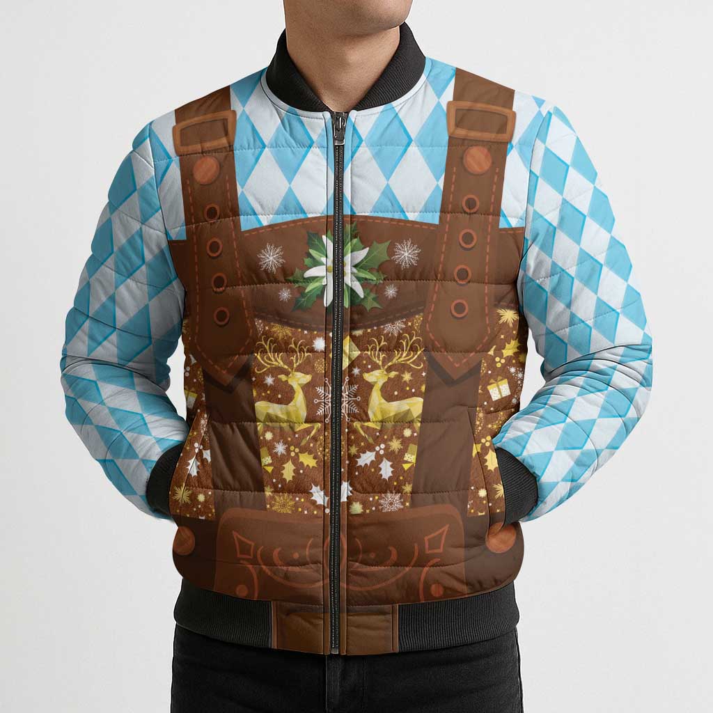 Germany Christmas Bomber Puffer Jacket Bavarian Costume Style - Wonder Print Shop