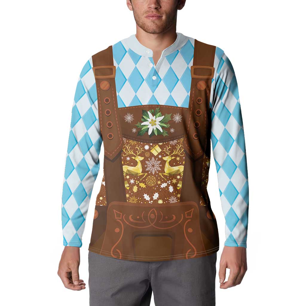 Germany Christmas Button Sweatshirt Bavarian Costume Style - Wonder Print Shop