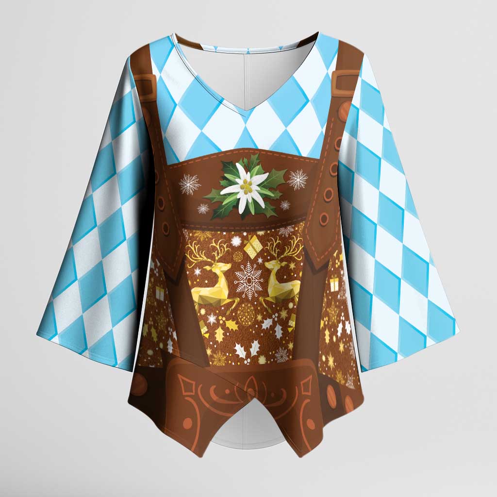 Germany Christmas Kimono Sleeve Blouse Bavarian Costume Style - Wonder Print Shop
