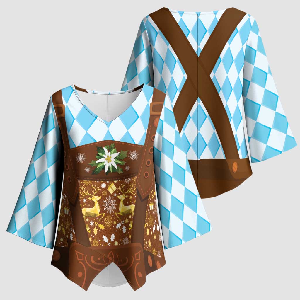 Germany Christmas Kimono Sleeve Blouse Bavarian Costume Style - Wonder Print Shop