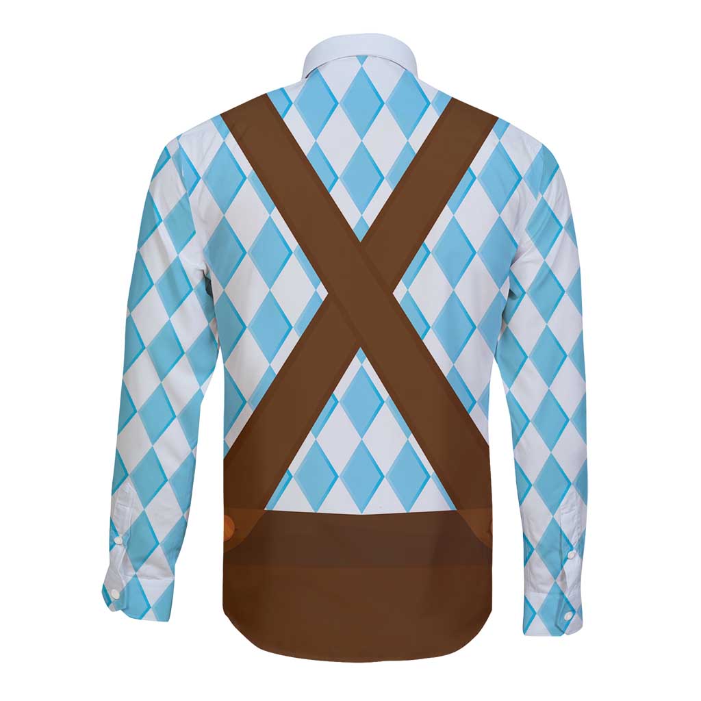 Germany Christmas Long Sleeve Button Shirt Bavarian Costume Style - Wonder Print Shop