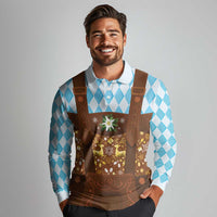 Germany Christmas Long Sleeve Polo Shirt Bavarian Costume Style - Wonder Print Shop
