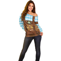 Germany Christmas Off Shoulder Sweater Bavarian Costume Style - Wonder Print Shop