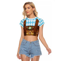 Germany Christmas Raglan Cropped T Shirt Bavarian Costume Style - Wonder Print Shop