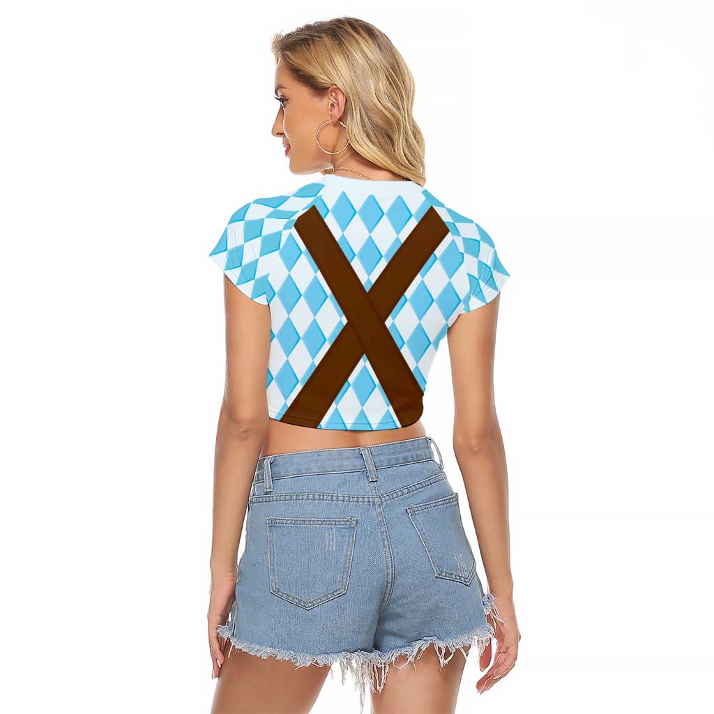 Germany Christmas Raglan Cropped T Shirt Bavarian Costume Style - Wonder Print Shop