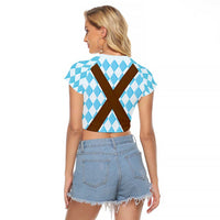 Germany Christmas Raglan Cropped T Shirt Bavarian Costume Style - Wonder Print Shop