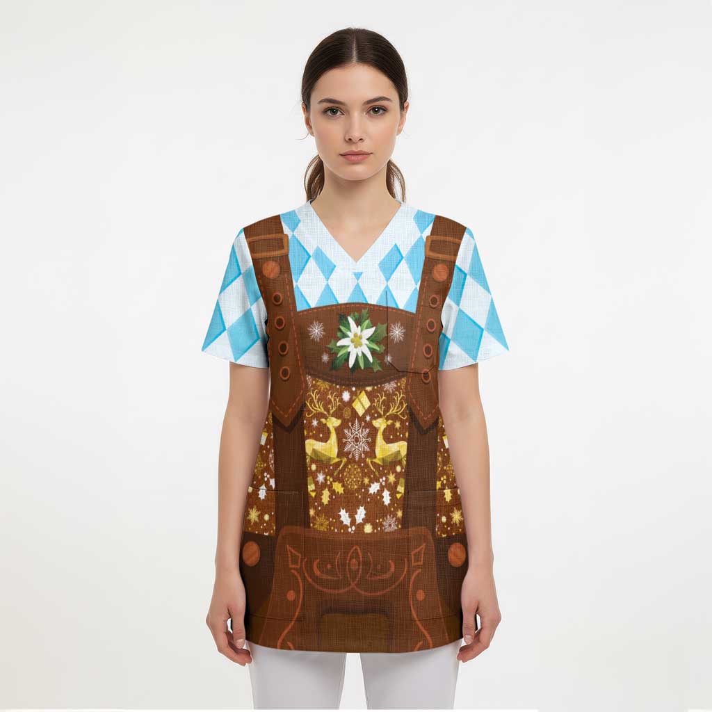 Germany Christmas Scrub Top Bavarian Costume Style - Wonder Print Shop
